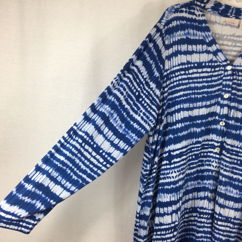 LOGO Lori Goldstein Blue Tie Dye Tunic Top Size 2X FINAL PRICE - Picture 4 of 7